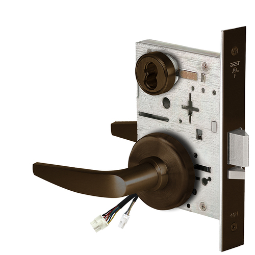 Electric Mortise Lock Satin Bronze Blackened Satin Relieved Clear Coated