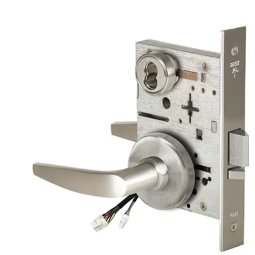 Electric Mortise Lock Satin Nickel Plated Clear Coated