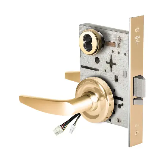 Electric Mortise Lock Bright Brass