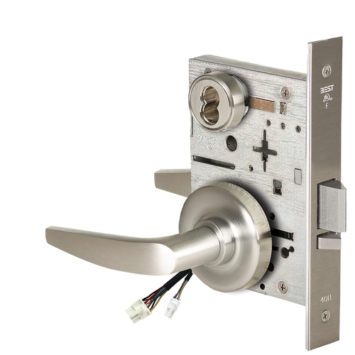 Electric Mortise Lock Satin Nickel Plated Clear Coated