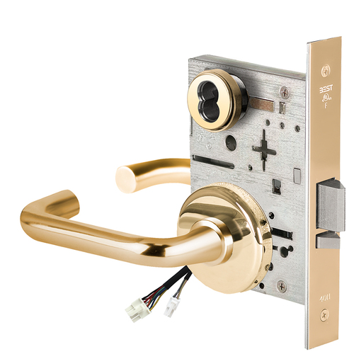 Electric Mortise Lock Bright Brass