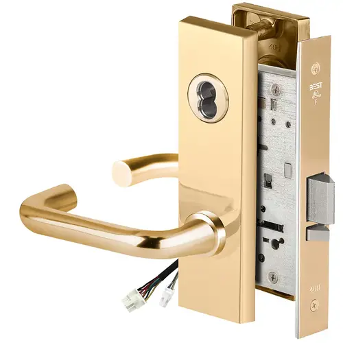 Electric Mortise Lock Bright Brass