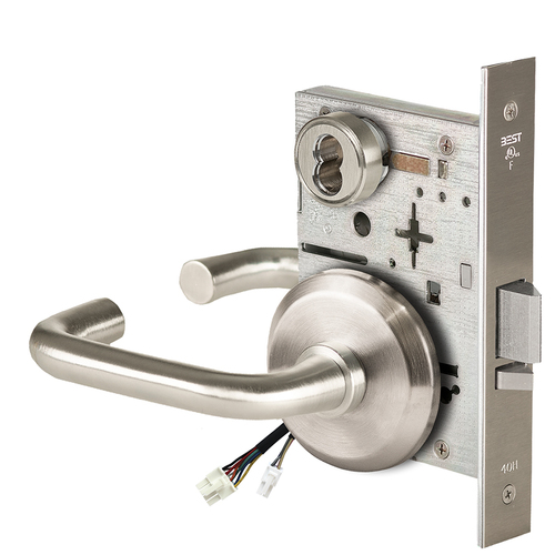 Electric Mortise Lock Satin Nickel Plated Clear Coated