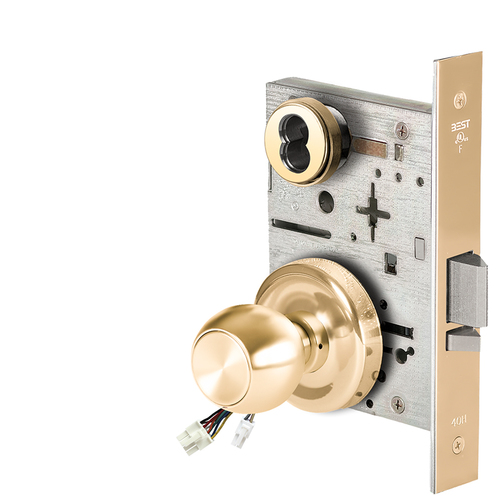 Electric Mortise Lock Bright Brass