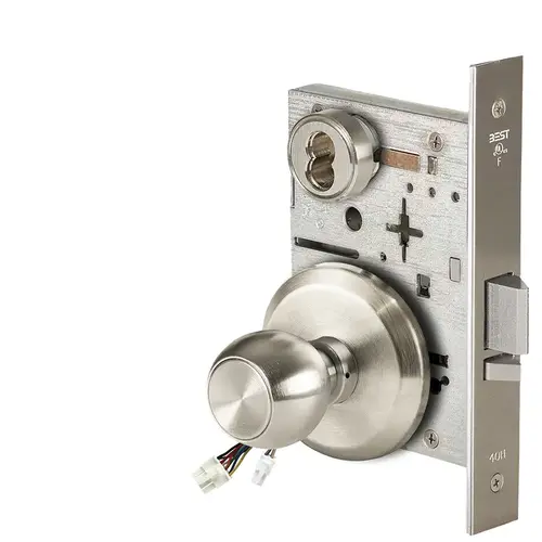 Electric Mortise Lock Satin Nickel Plated Clear Coated