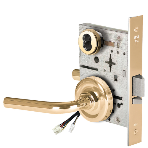 Electric Mortise Lock Bright Brass