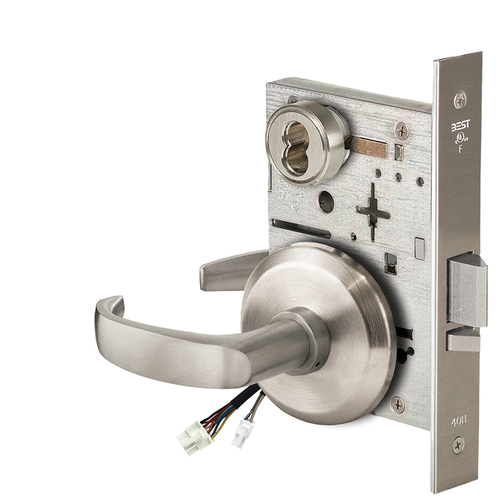 Electric Mortise Lock Satin Nickel Plated Clear Coated