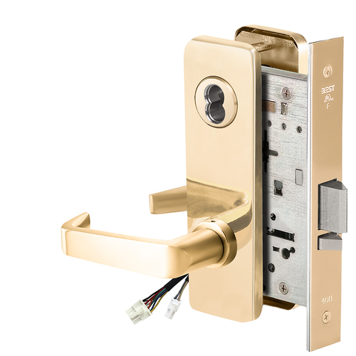 Electric Mortise Lock Bright Brass