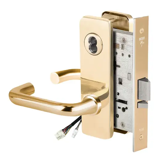 Electric Mortise Lock Bright Brass