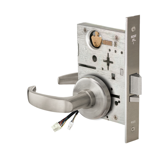 Electric Mortise Lock Satin Nickel Plated Clear Coated