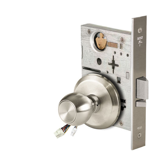 Electric Mortise Lock Satin Nickel Plated Clear Coated