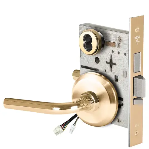 Electric Mortise Lock Bright Brass