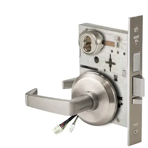 Electric Mortise Lock Satin Nickel Plated Clear Coated