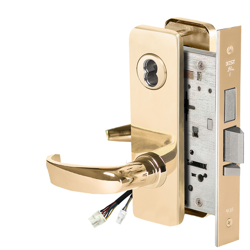 Electric Mortise Lock Bright Brass