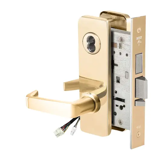 Electric Mortise Lock Bright Brass