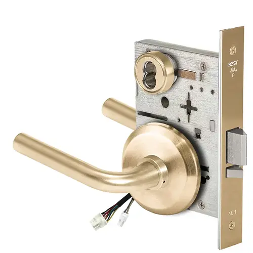 Electric Mortise Lock Satin Brass