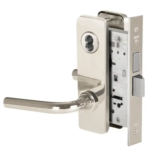 Mortise Lock Bright Nickel Plated Clear Coated