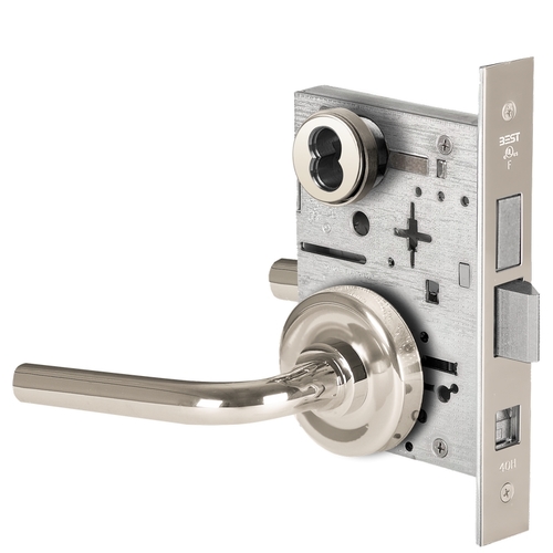 Mortise Lock Bright Nickel Plated Clear Coated