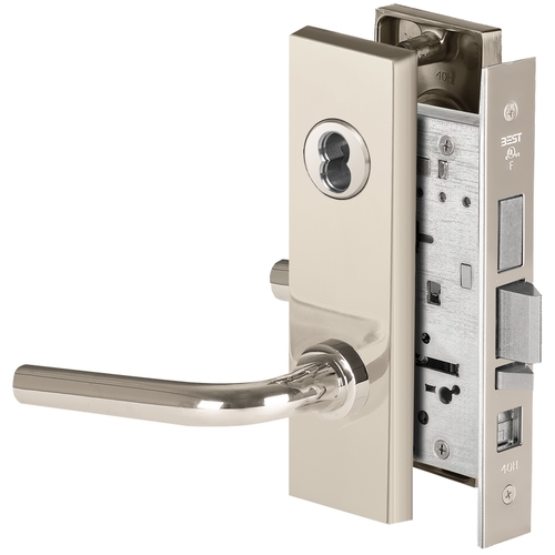 Mortise Lock Bright Nickel Plated Clear Coated