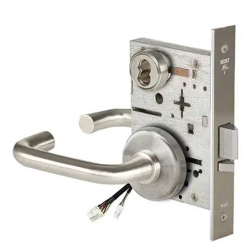 Electric Mortise Lock Satin Nickel Plated Clear Coated