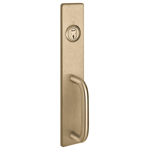 Apex and Olympian Series Wide Stile Trim, Key Retracts Latchbolt, C Design Pull, Retrofit Trim, Satin Brass