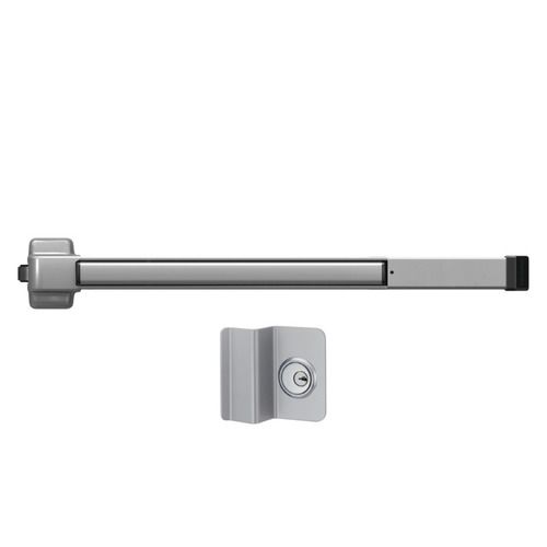 Rim Exit Device, with Nightlatch Pull Trim, 48", Aluminum Painted