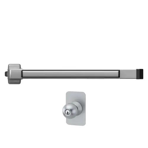 Rim Exit Device, with Classroom Knob Trim, 36", Fire Rated, Aluminum Painted