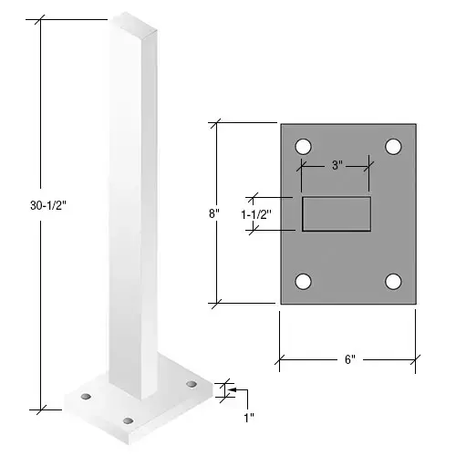 30" Sky White Cielo Solid Stanchion