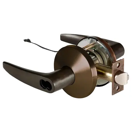 Electric Cylindrical Lock Dark Oxidized Satin Bronze Oil Rubbed