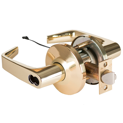 Electric Cylindrical Lock Bright Brass