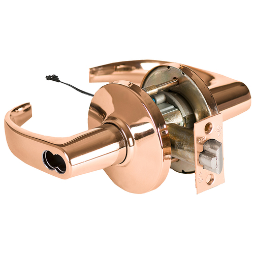 Electric Cylindrical Lock Bright Bronze Clear Coated