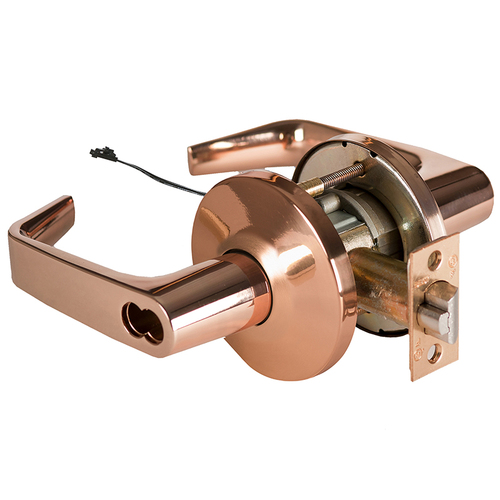 Electric Cylindrical Lock Bright Bronze Clear Coated