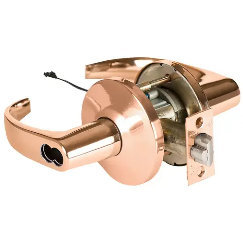 Electric Cylindrical Lock Bright Bronze Clear Coated