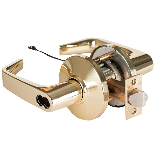 Electric Cylindrical Lock Bright Brass
