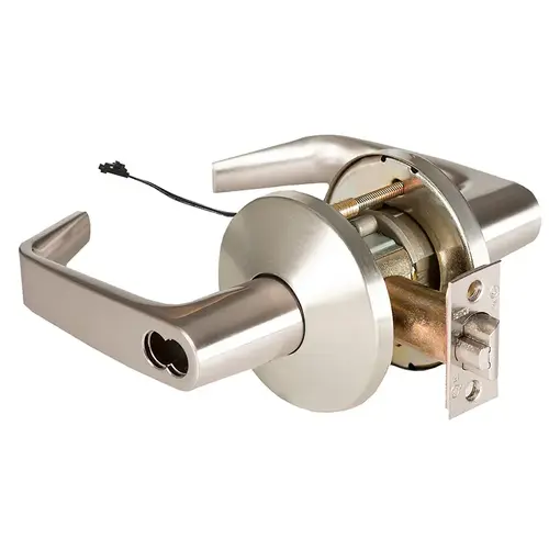 Electric Cylindrical Lock Satin Nickel Plated Clear Coated