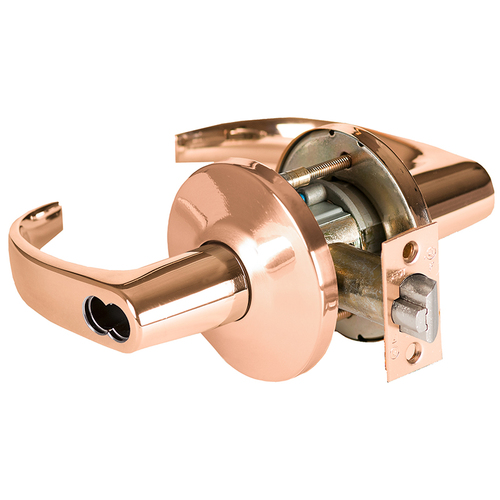 Cylindrical Lock Bright Bronze Clear Coated