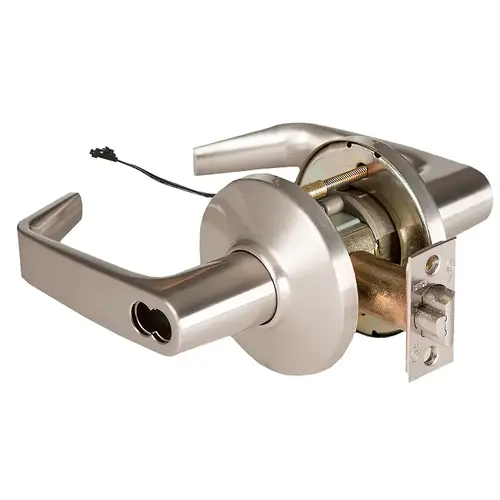 Electric Cylindrical Lock Satin Nickel Plated Clear Coated