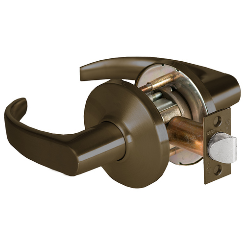 Grade 1 Passage Cylindrical Lock, Lost Motion, 14 Lever, D Rose, Non-Keyed, Oil-Rubbed Bronze Finish, 2-3/4" ANSI Strike, Non-handed Oil-Rubbed Bronze