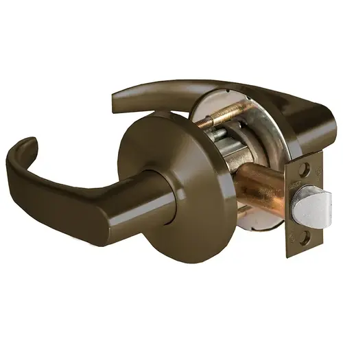 Grade 1 Patio Cylindrical Lock, Lost Motion, 14 Lever, D Rose, Non-Keyed, Oil-Rubbed Bronze Finish, 4-7/8" ANSI Strike, Non-handed Oil-Rubbed Bronze