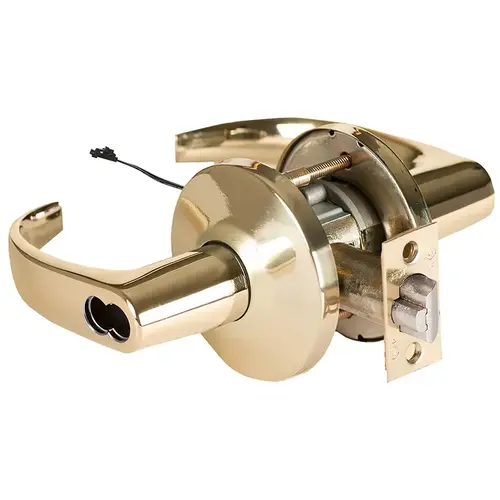 Electric Cylindrical Lock Bright Brass