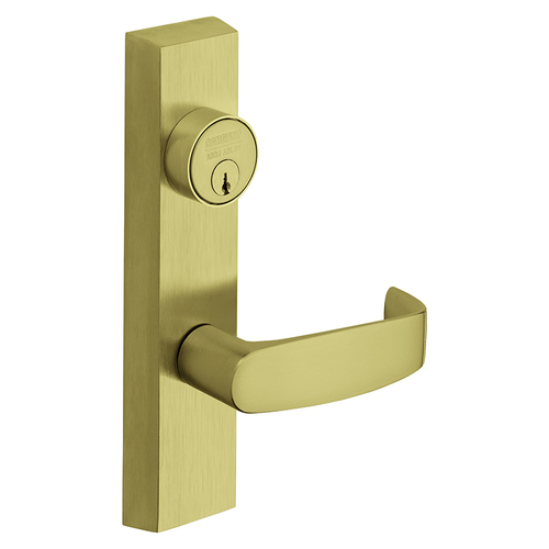 Nightlatch Function, Key Retracts Latch, Freewheeling Trim, Conventional Cylinder, LA Keyway, RHR, L Lever, Satin Brass