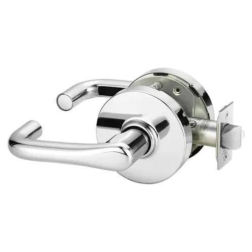 Grade 1 Passage Cylindrical Lock, J Lever, Non-Keyed, Bright Chrome Finish, Not Handed Bright Chrome