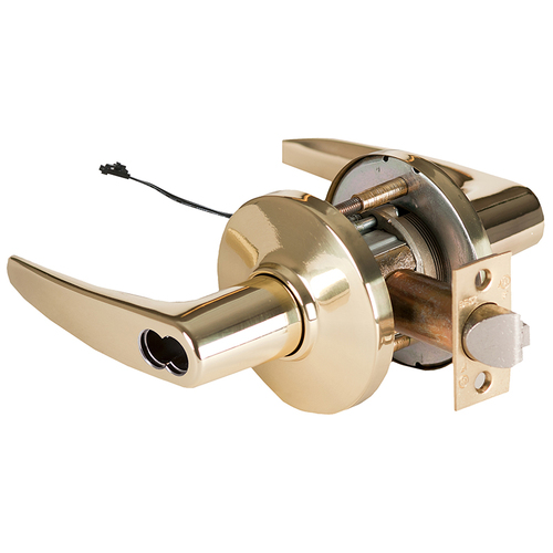 Electric Cylindrical Lock Bright Brass