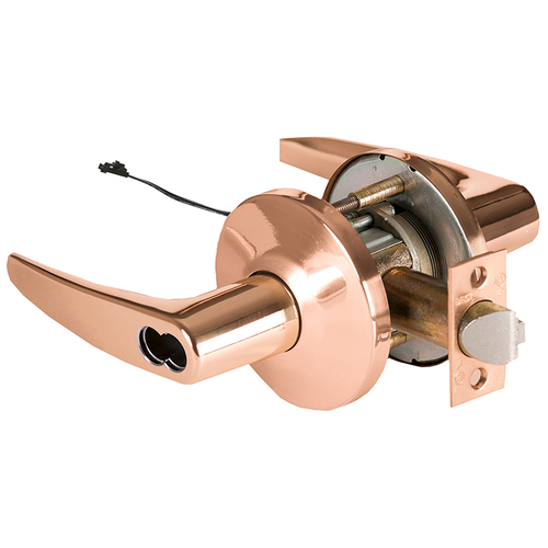 Electric Cylindrical Lock Bright Bronze Clear Coated