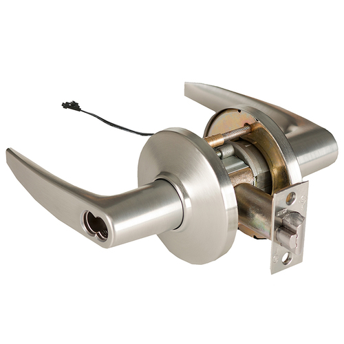 Electric Cylindrical Lock Satin Nickel Plated Clear Coated