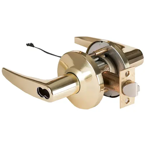 Electric Cylindrical Lock Bright Brass