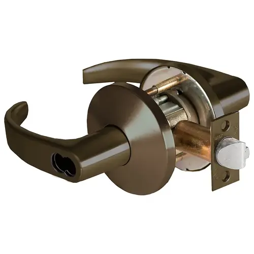 Grade 1 Intruder Cylindrical Lock, Lost Motion, 14 Lever, L Rose, SFIC Less Core, Oil-Rubbed Bronze Finish, 2-3/4" ANSI Strike, Non-handed Oil-Rubbed Bronze