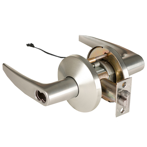 Electric Cylindrical Lock Satin Nickel Plated Clear Coated