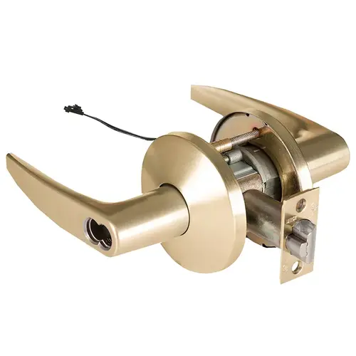 Electric Cylindrical Lock Satin Brass