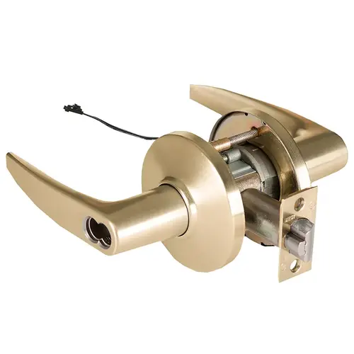 Electric Cylindrical Lock Satin Brass